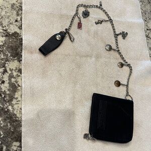 Vintage Early 90’s Harley-Davidson Black Wallet with Silver Chain